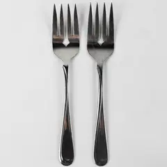 Lot of 2 Oneida Silver Satin Flight Stainless Steel Cold Meat Serving Forks