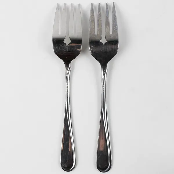 Lot of 2 Oneida Silver Satin Flight Stainless Steel Cold Meat Serving Forks