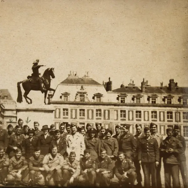 WWII Chaplain Group Photo Versailles Peace Palace April 1945 Gillette Vandegrift