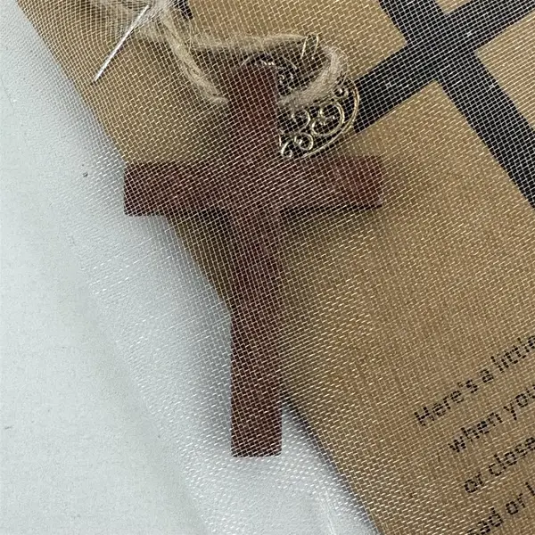 Wooden Pocket Prayer Cross and small Heart Charm with Prayer Card in bag 