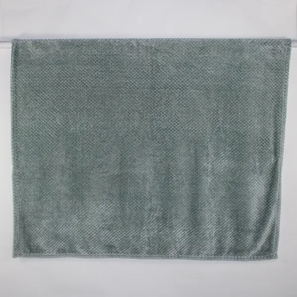 Hyde Park Solid Blue Color Fuzzy Throw Blanket 100% Polyester 60" x 74"