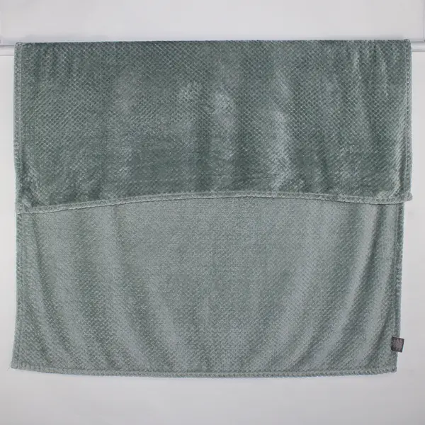 Hyde Park Solid Blue Color Fuzzy Throw Blanket 100% Polyester 60" x 74"