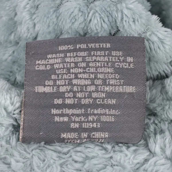 Hyde Park Solid Blue Color Fuzzy Throw Blanket 100% Polyester 60" x 74"