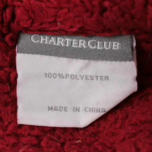 Charter Club Solid Red Color Fuzzy Throw Blanket 100% Polyester 49" x 75"