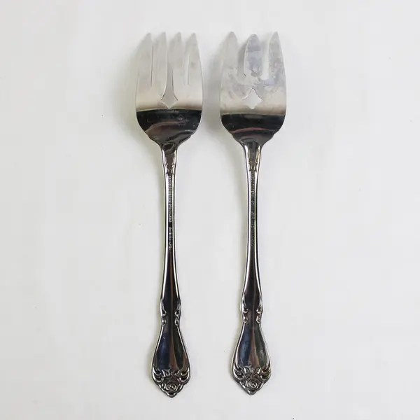 Lot of 2 Oneida Arbor Rose-True Rose Meat Fork Stainless Flatware