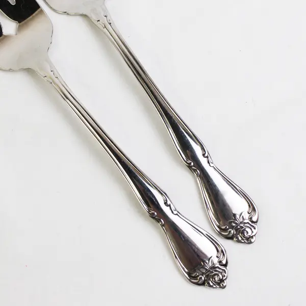 Lot of 2 Oneida Arbor Rose-True Rose Meat Fork Stainless Flatware