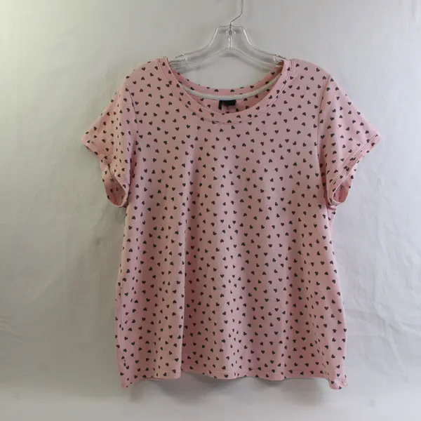 Kensie Women's L Pink & Black Hearts Matching Pajama Set Shirt and Jogger Pant