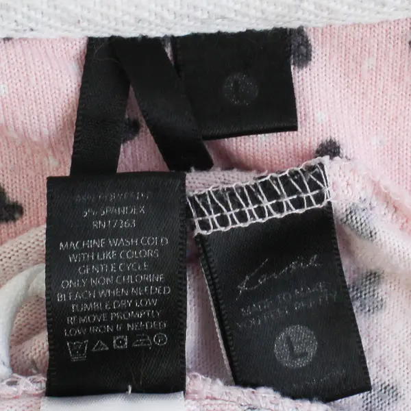 Kensie Women's L Pink & Black Hearts Matching Pajama Set Shirt and Jogger Pant