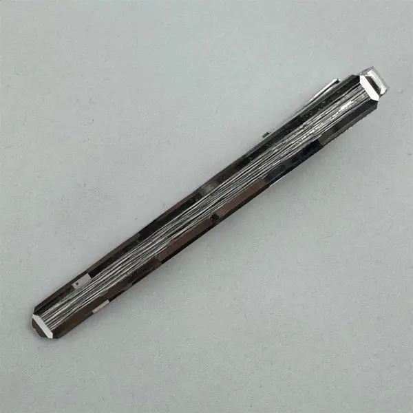 Pair of Men's Long Silver Tone Neck Tie Pins, 3.8 Length