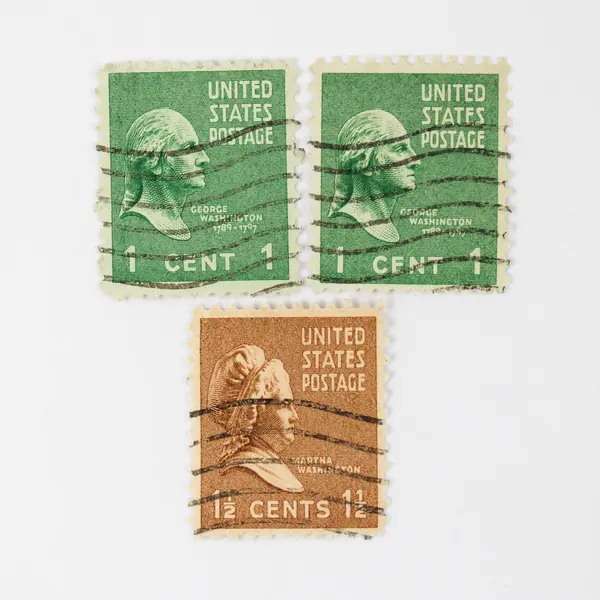 Lot Of 9 George Washington 1c Martha Washington 1.5c Stamps Used 1938 Prexies