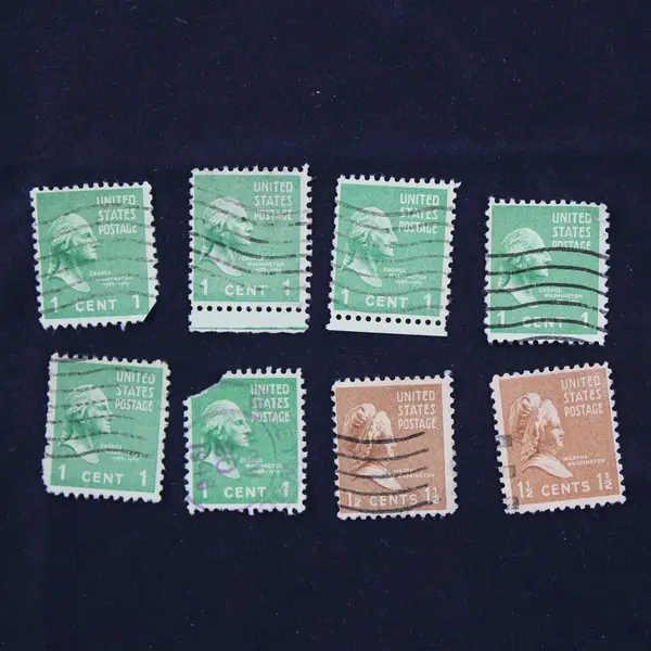 Lot Of 8 George Washington 1c Martha Washington 1.5c Stamps Used 1938 Prexies