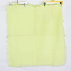 1960's Vintage BabyCrest Yellow Acrylic Waffle Knit Baby Blanket w/Fringe