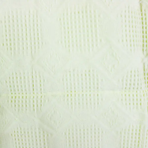 1960's Vintage BabyCrest Yellow Acrylic Waffle Knit Baby Blanket w/Fringe