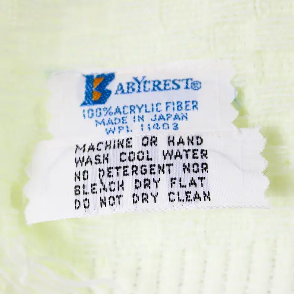 1960's Vintage BabyCrest Yellow Acrylic Waffle Knit Baby Blanket w/Fringe