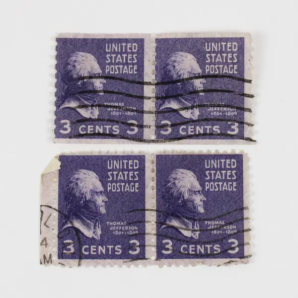 Lot Of 5 Thomas Jefferson 3c Stamp Pairs Used Canceled 1938 Prexies