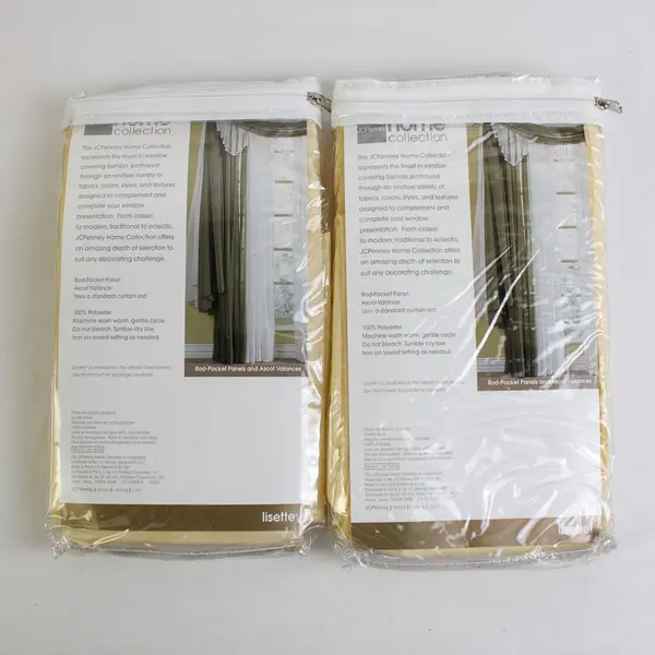 Lot Of 2 JCPenney Home Collection Panel Curtain Lisette Butter Yellow 60" x 84"