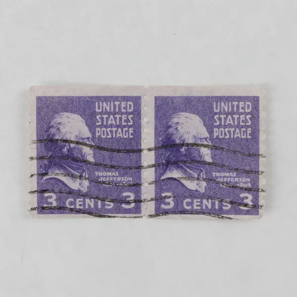 Lot Of 5 Thomas Jefferson 3c Stamp Pairs Used Canceled Prexies 1938 