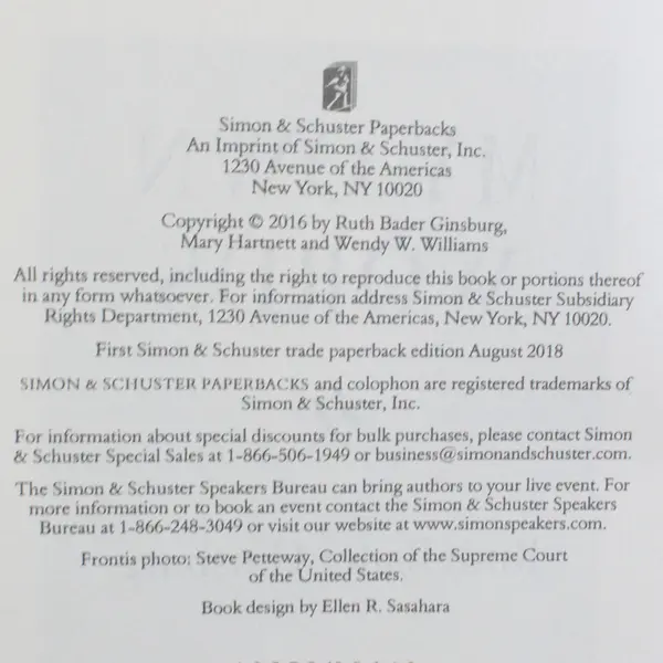 My Own Words SC Book, Ruth Bader Ginsburg 2016