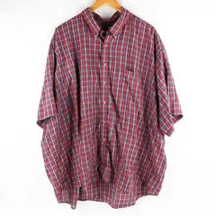 Puritan Red and Blue Plaid Short-Sleeved Button-Down Men's 3XL
