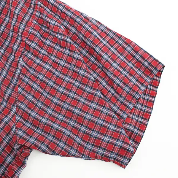 Puritan Red and Blue Plaid Short-Sleeved Button-Down Men's 3XL