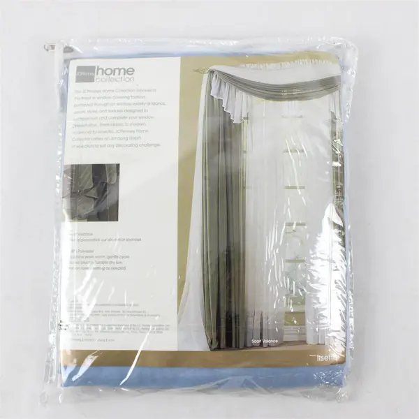 JC Penney Home Collection Scarf Valance Lisette Light Blue Sheer 60" x 216"