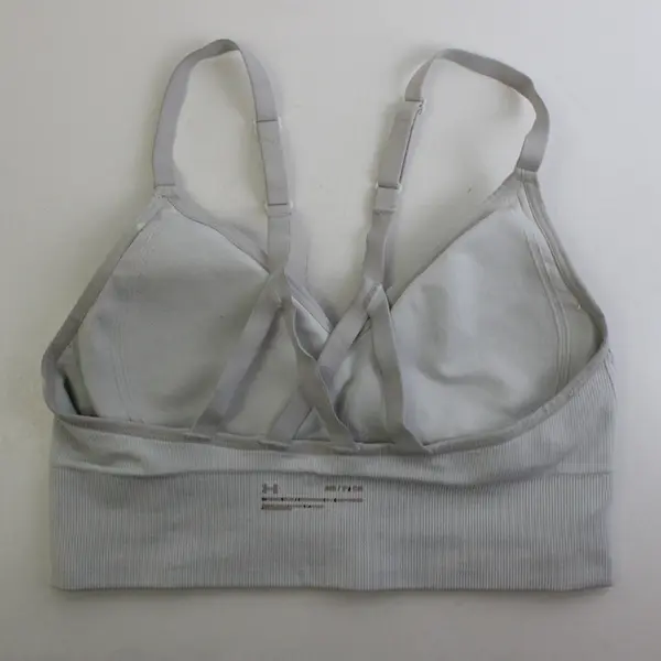UNDER ARMOUR Women's SM Gray/White Low Impact Criss-Cross Back Sports Bra