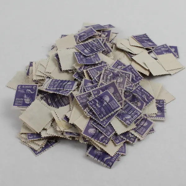 Large Lot Of Thomas Jefferson 3c Stamp Pairs Used Canceled Prexies 1938