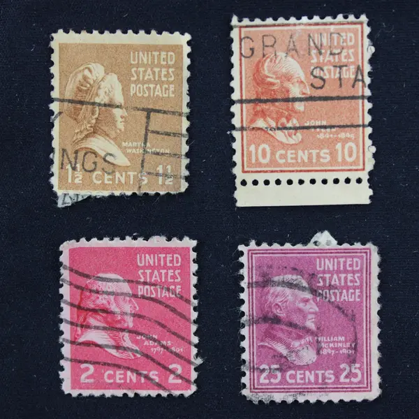 Lot Of 10 1/1.5/2/3/10/25c Stamps Used Presidential Prexies 1938