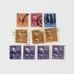 Lot Of 10 Presidential Prexies 1.5/3/10/25/30c Stamps Used Canceled 1938