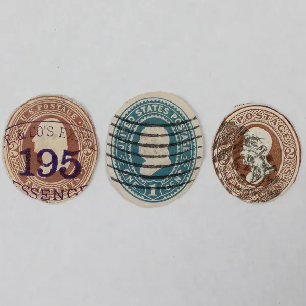 Lot Of 10 United States 1/2/3c Cut Out Postal Cover Stamps Used 