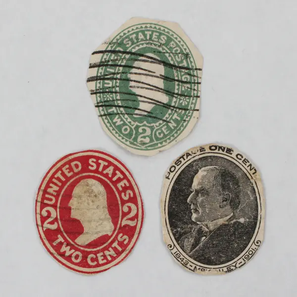 Lot Of 10 United States 1/2/3c Cut Out Postal Cover Stamps Used 