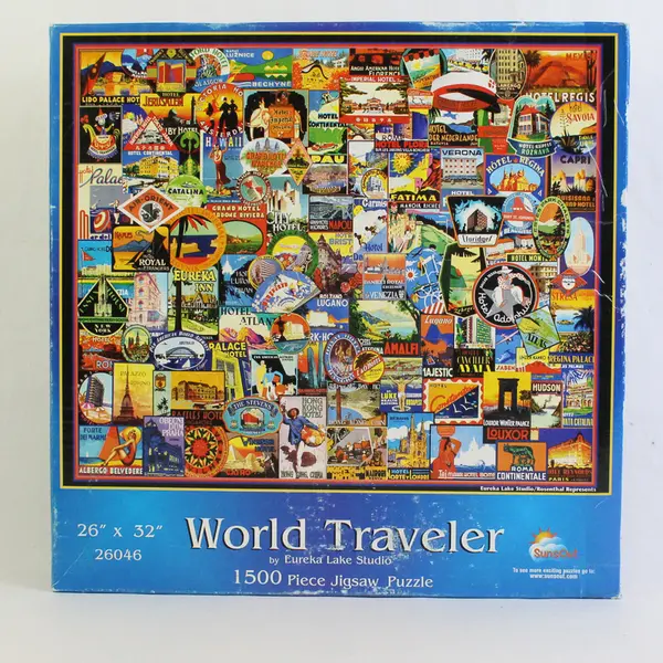 World Traveler 1,500 Pc. Jigsaw Puzzle, 26"x32" #26046 Complete