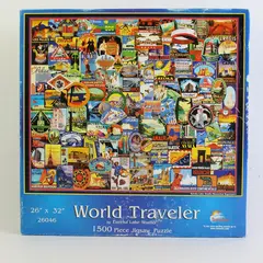 World Traveler 1,500 Pc. Jigsaw Puzzle, 26"x32" #26046 Complete
