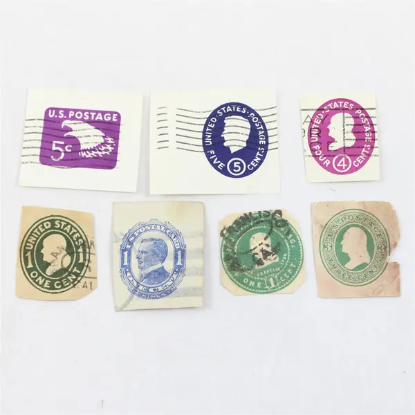 Lot Of 7 United States 1/2/3/4/5c Cut Square Postal Cover Stamps Used 