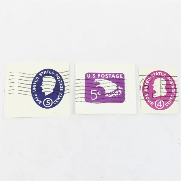 Lot Of 7 United States 1/2/3/4/5c Cut Square Postal Cover Stamps Used 