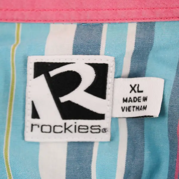 Rockies Multicolor Striped Snap Button Long-Sleeved Top Women's XL FLAWED