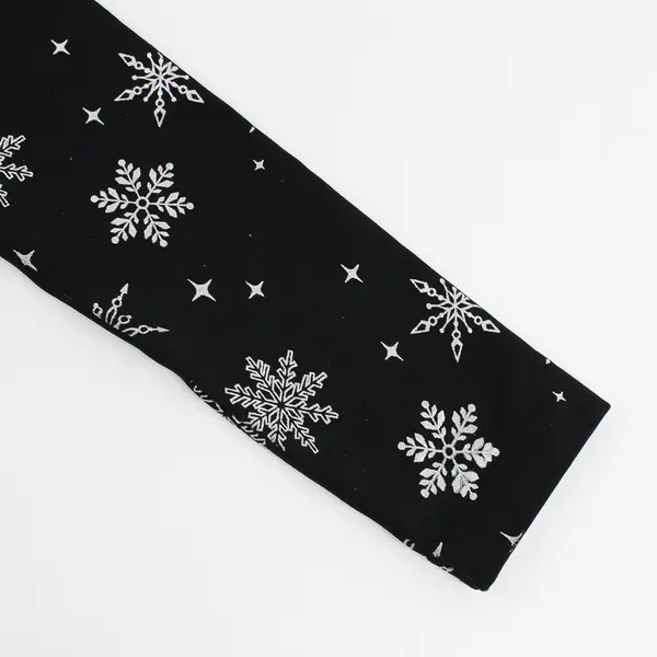 French Laundry Snowflake Pattern Black Leggings Women's Small