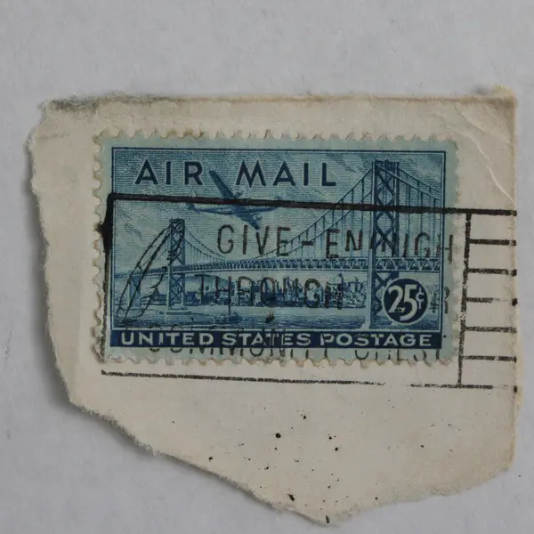 Lot Of 7 United States Air Mail 10/15/25c Stamps Used On Paper 1950s