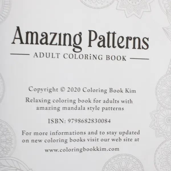 Amazing Patterns: Adult Coloring Book, Mandala-Style Patterns, 2020