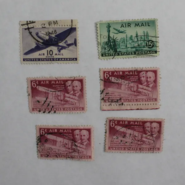 Lot Of 6 United States Air Mail Stamps Used Canceled 1940s