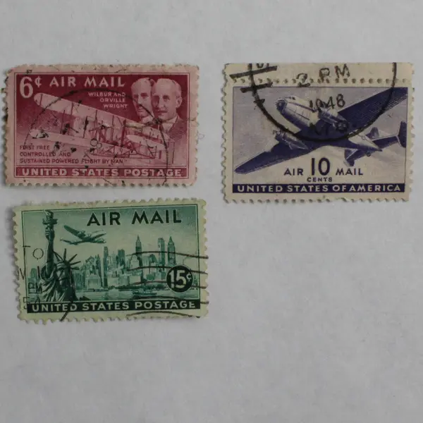 Lot Of 6 United States Air Mail Stamps Used Canceled 1940s