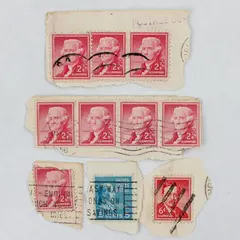 Lot Of 10 Presidential Prexies 2/5/6c Stamps Used On Paper Canceled 1938 