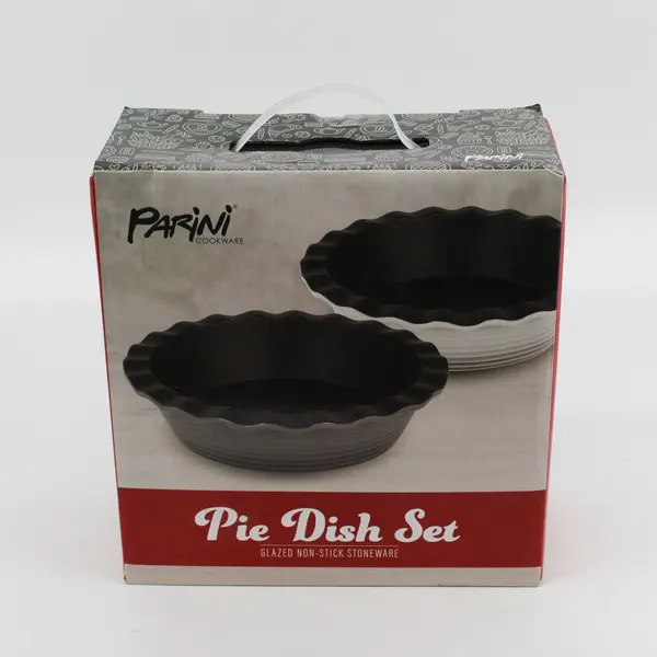 Parini Glazed Non-Stick Stoneware Pie Dish Set - New