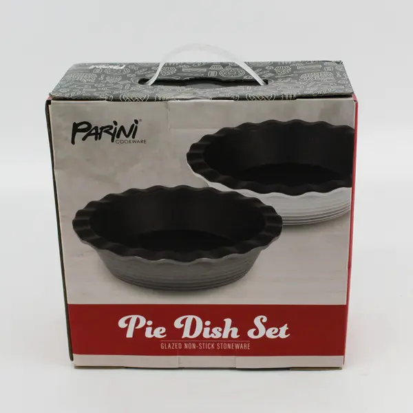 Parini Glazed Non-Stick Stoneware Pie Dish Set - New