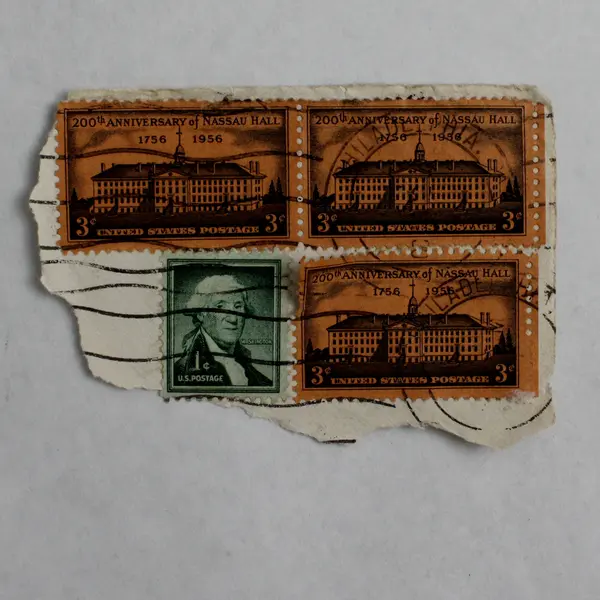 Lot Of 10 US 1/2/3/8c Stamps Used Canceled On Paper 1950s