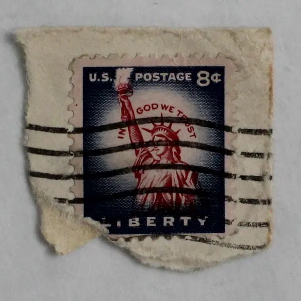 Lot Of 10 US 1/2/3/8c Stamps Used Canceled On Paper 1950s