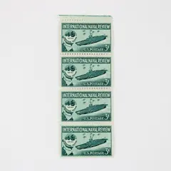 Strip Of 4 US Jamestown Festival 1957 International Naval Review Stamps MNH OG