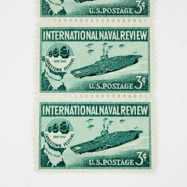 Strip Of 4 US Jamestown Festival 1957 International Naval Review Stamps MNH OG