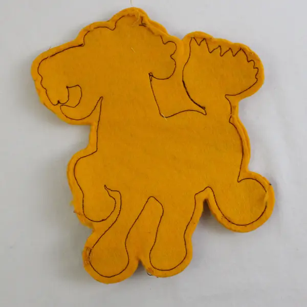 Vintage Yellow and Red School Mascot Patch Mule Horse Donkey 8.5"