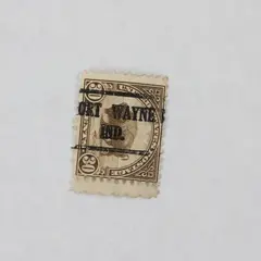 US Buffalo 30 Cents Stamp Used Fort Wayne Indiana Precancel 1920s